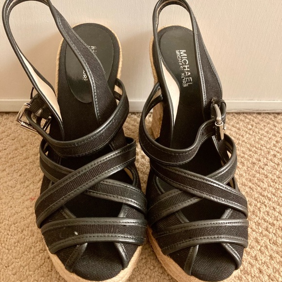 Michael-Michael Kors Strappy Black Sandals - Picture 1 of 3